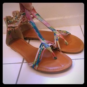 Multi Colored Gladiator Sandals